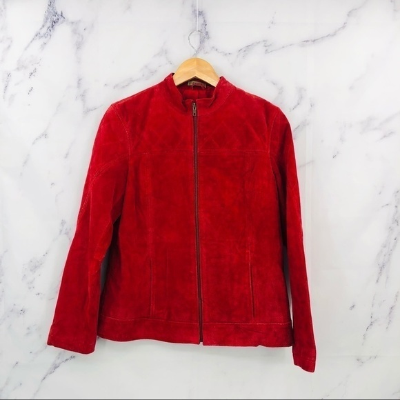 Ruff Hewn Genuine Red Leather Jacket - Picture 3 of 6